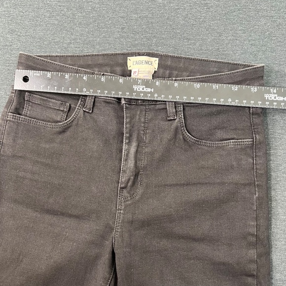 L’agence Margot HighRise Skinny Jean Zinc Destruct Sz 27 Black Denim Distressed - Picture 13 of 13